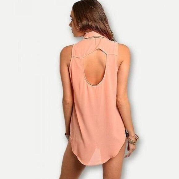 *Clearance* Ark & Co Coral Studded Blouse - Picture 3 of 3